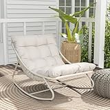 Grand patio schaukelstuhl Outdoor mit Kissen, Schaukelliege Wetterfester...