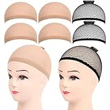 FANDAMEI 6 Stück Haarnetz Nylon Wig Cap Perücke Kappen, Perückenkappe...