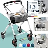 maxVitalis Wohnungsrollator 54cm breit, faltbar und leicht, inkl. Tablett &...