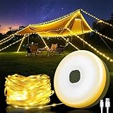 Bzavor 10m Camping Lichterkette Aufrollbar,IP65 Wasserdicht Aufrollbar...
