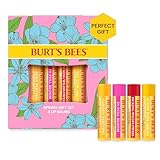 Burt's Bees Lippenbalsam-Geschenkset, Bienenwachs, Erdbeere, Tropische...