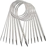 Aiex Rundstricknadel-Set, Edelstahl, verschiedene Größen, Häkelnadeln,...