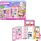 Barbie-Haus mit 4 Spielbereichen, Küche, Bad, Schlafzimmer, Esszimmer,...