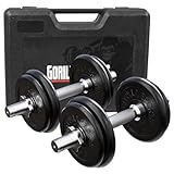 GORILLA SPORTS® Kurzhanteln 2er Set - 20kg Gewichte, mit Koffer, 8...