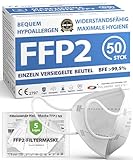 ADESTE - 50 FFP2 Masken, hygienische 5-lagige Staubschutzmaske,...