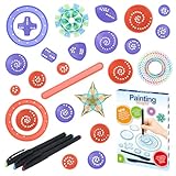 SKIKHN 28 Stück Spirograph,Spirograph Kinder,Spiral Graph Spiral Drawing...