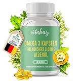 Vitabay Omega 3 Kapseln Hochdosiert Vegan - 60 Omega 3 Algenöl Kapseln...