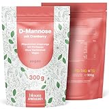 D-Mannose Pulver mit Cranberry – 300g hochdosiert & löslich in Wasser...