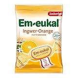 Em-eukal Ingwer-Orange Hustenbonbon zuckerfrei 75g – Aromatischer Ingwer...