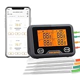 Inkbird WLAN & Bluetooth Grillthermometer IBBQ-4BW, WiFi Fleischthermometer...