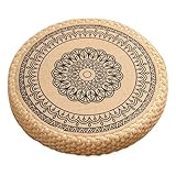 Monozoz Meditations-Bodenkissen, handgewebtes rundes Sitzkissen für Yoga,...