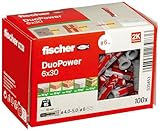 fischer DuoPower 6 x 30, Universaldübel, leistungsstarker...
