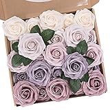 N&T NIETING Künstliche Blumen Rosen, 25 Stück Kunstrosen Blumen Fake...