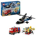 LEGO City Kombinationsset mit Hubschrauber, Löschauto und U-Boot und 3...