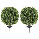 HOMCOM 2er-Set Künstlicher Buchsbaumkugeln 40 cm Kunstpflanze mit...