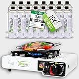 Green Camp ® Gaskocher mit 16 Kartuschen 227 g - Campingkocher mit...