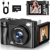 4K Digitalkamera 50MP Autofokus Fotokamera 16X Digitalzoom 2.8'' 180° Flip...