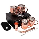 Hey Taani Moscow Mule Becher Set - 4 x 500 ml Kupferbecher Set mit...