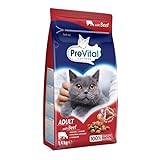 Prevital Cat Adult Trockenfutter mit Rind, 1,4 kg