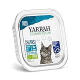 Yarrah Bröckchen Fisch 100g Bio Katzenfutter, 16er Pack (16 x 0.1 kg)