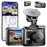 AZDOME Dashcam Auto Vorne Hinten 4K/2,5K GPS WiFi Dash Cam Auto mit...