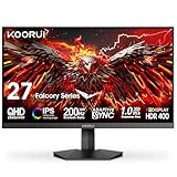 KOORUI 27 Zoll Gaming Monitor QHD 200Hz 1ms IPS | G-Sync Kompatibel, 90%...