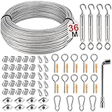 Philtool 73Pcs Stahlseil Kit, 36M Edelstahl Drahtseil 3mm, 304 Stahlseil...