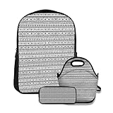 Schulrucksack-Set, ethnisch, Winter-Thema, abstrakte Schneeflocken- und...