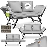 KESSER® Gartenbank Polyrattan Luna mit Liegefunktion Gartensofa 4 in 1...