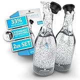 LICHTENWERK® 2X Premium Glasflasche kompatibel mit Sodastream Crystal 2.0...