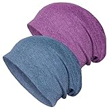 Slouchy Beanie-Mütze, Baumwolle, Chemo-Kopfbedeckung, Mützen für Damen...