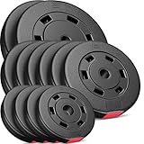 Hop-Sport 60kg Hantelscheiben Set - Kunststoff Gewichte 30/31 mm Bohrung -...