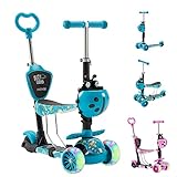 Arebos Cityroller Tretroller Blau Scooter höhenverstellbarer Lenker und...