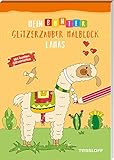 Mein bunter Glitzerzauber-Malblock. Lamas. Mit bunten Glitzerseiten...