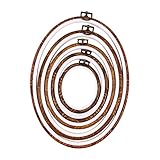 HIAKDOFT 5 Stück Teiliges Ovaler Stickrahmen aus Abs in Vintage Holzoptik...