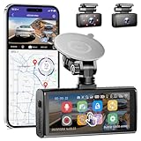 AZDOME 3 Kanal dashcam Auto Mit WiFi,12GB Emmc-Speicher, GPS, 4“...
