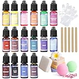 DEWEL Seifenfarbe Set 16 Farben x 10 ml, Flüssig Seifenfarben für die...