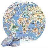 Puzzle für Erwachsene, 1000 Teile, Weltkarte, rund, Puzzle, Weltkarte,...