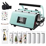 VEVOR Tumbler-Hitzepresse und Sublimationsbecher, Tumbler-Presse-Set mit 8...
