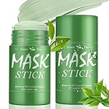2 Stück Green Mask Stick, Grüner Tee Purifying Clay Maske für Alle...