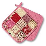 Topflappen Kitchen, Patchwork, rosa, 2 tlg., PSA-Kategorie II bis 250°C...