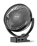 Koonie 20cm Tragbarer Clip-On-Ventilator, USB-Tischventilator mit 10.000...