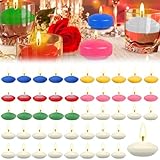 Hengrongshen 50 Stück Schwimmkerzen Bunt, 3.5 cm Schwimmkerze Duftlose,...