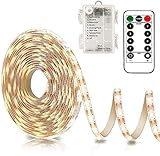 CCILAND LED Streifen Batterie, 3 Meter 90 LED Strip Batteriebetrieben mit 8...