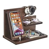 Eways Holz Telefon Dockingstation Handyhalterung Geldbörsenständer Uhr...