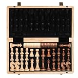 A&A 15 inch Wooden Folding Chess & Checkers Set w/ 3 inch King Height...