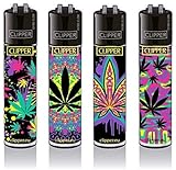 Clipper® Feuerzeuge - Neon Leaves #2-4er Set