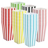 Bekith 120 Stück Popcorn Boxen, Bunt Streifen Popcorntüten, kleine Papier...