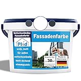 Plid® - Fassadenfarbe Weiss Außen [WETTER & UV-BESTÄNDIG]- Hochwertige...