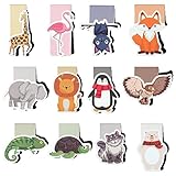 Lesezeichen Magnetisch,12 Stück Lesezeichens Kinder,Süsse Tiere Magnet...
